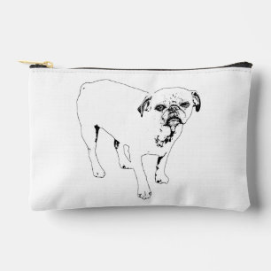 Artistic Outlined Dog Brings Joy To Routine Accessory Pouch