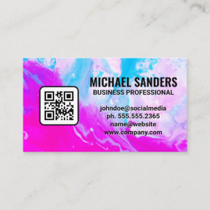 Artistic Paint Mix   QR Code Business Card
