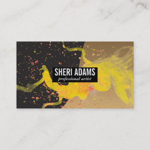 Artistic Paint Splatter Colour Block Business Card