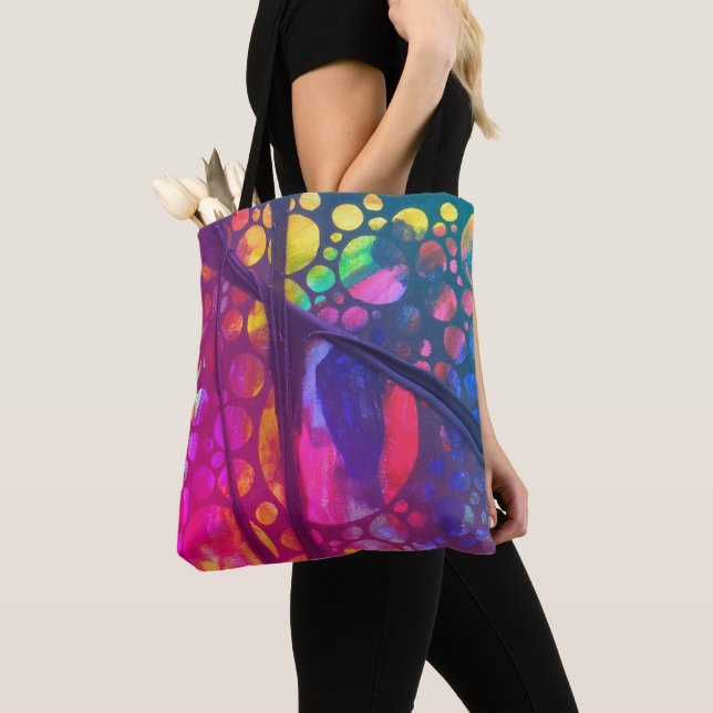 Artistic painting Bag with collage texture (Close Up)