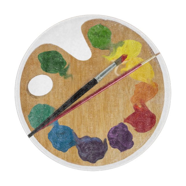 Artistic palette brushes Colour wheel Cutting Board (Front)