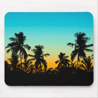 Artistic Palm Trees Beach Tropical Sunset Holidays Mouse Pad