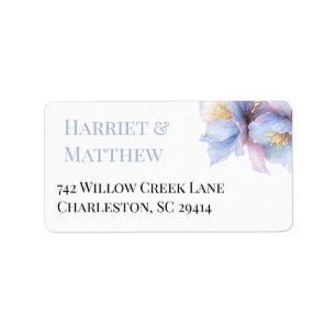 Artistic Pastel Botanical Florals Wedding Label