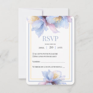Artistic Pastel Botanical Florals Wedding RSVP Card