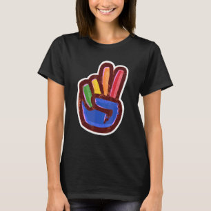 Artistic Peace Hand Sign T-Shirt