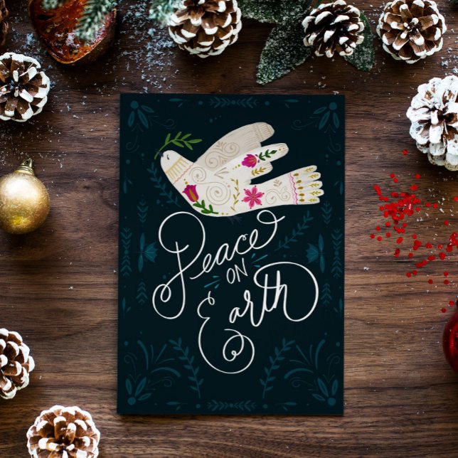 Artistic Peace On Earth Dove Holiday Card (Creator Uploaded)