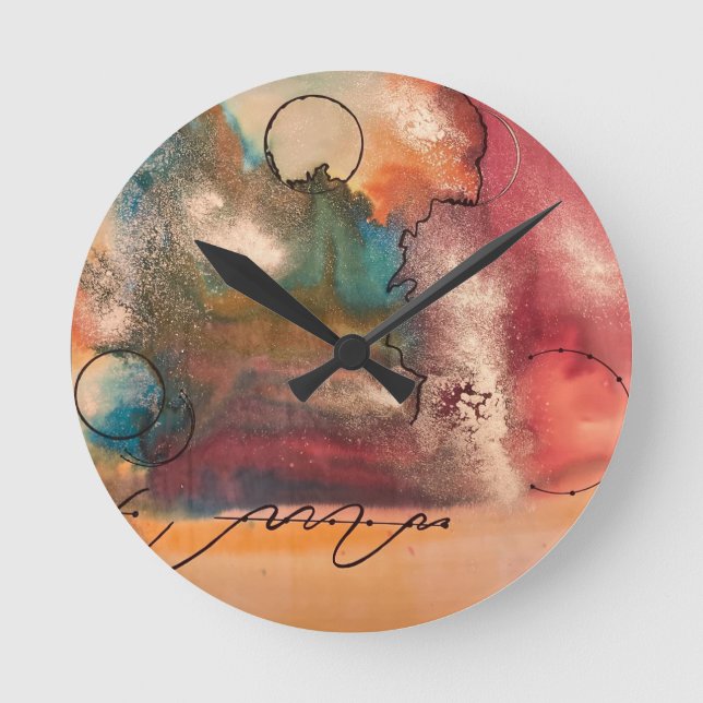 Artistic Pencil by Lyla FERRARIS Design Round Clock (Front)