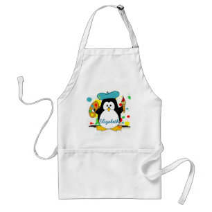 Artistic Penguin Painter Personalise Standard Apron