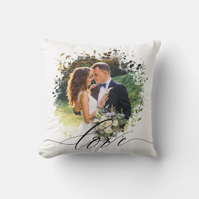 Artistic Photo Overlay Border Love Couple Cushion (Front)