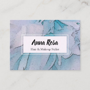 *~* Artistic Pink & Blue Floral Flower Peony Business Card