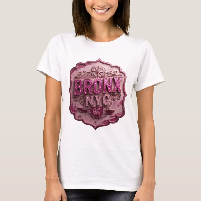 Artistic Pink BRONX NYC Statement Tee (Front)