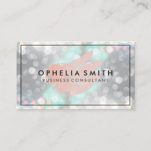 Artistic Pink Brushed Bokeh Glitter Glamour Business Card