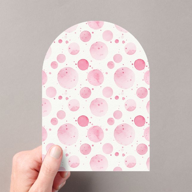 Artistic Pink Bubbles Acrylic Invitation (Insitu (Handheld))
