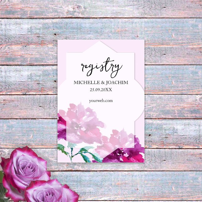 Artistic Pink Rose Watercolor Art Enclosure Card (Creator Uploaded)
