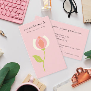 Artistic Pink Tulip Florist Business Card