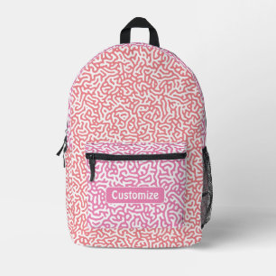 Artistic Pink Turing Pattern Printed Backpack