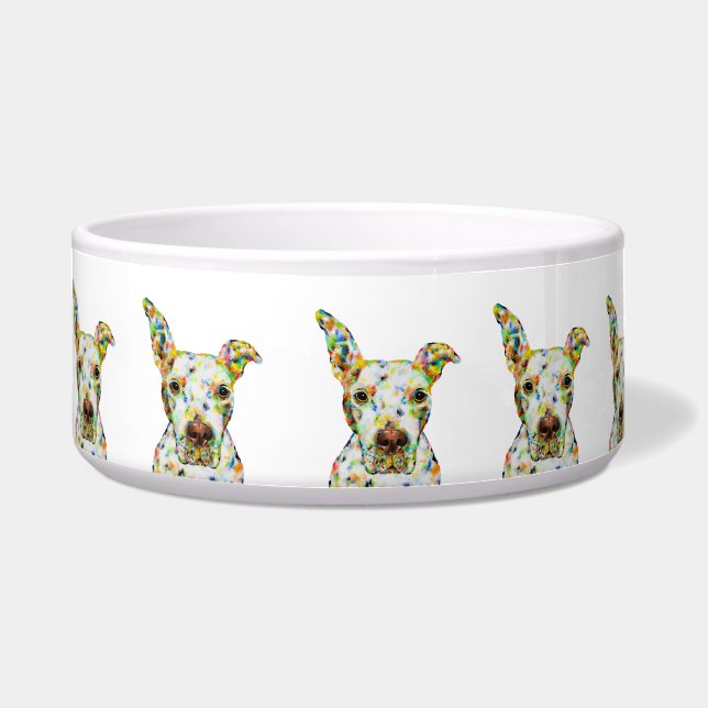 Artistic Pitbull Dog Bowl (Front)