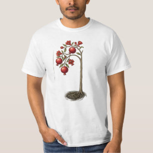 Artistic Pomegranate Tree Botanical Watercolor T-S T-Shirt