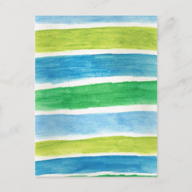 Artistic Postcard Watercolor Stripes (Front)