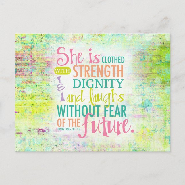 Artistic Proverbs 31:25 Postcard (Front)