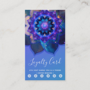 Artistic Purple Blue Mandala Loyalty Card