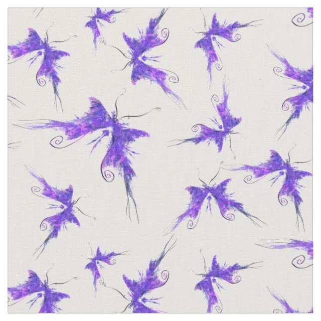 Artistic Purple Butterfly Fabric (Close Up)
