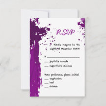 Artistic Purple Paint Invitation RSVP Card