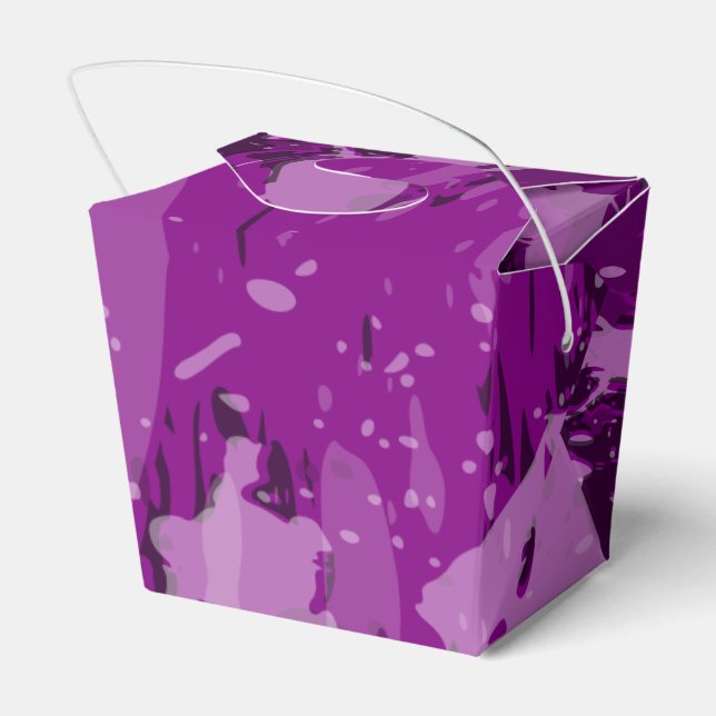 Artistic Purple Paint Splatter Wedding Suppplies Favour Box (Back Side)