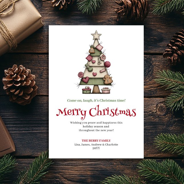 Artistic Quirky Christmas Tree Holiday Card (Artistic Quirky Christmas Tree Holiday Card)