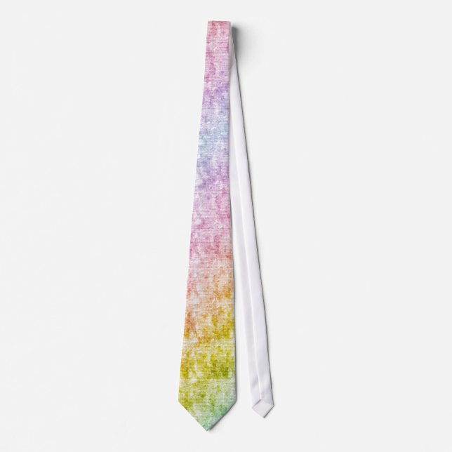 Artistic Rainbow Colours 3 Striped Pattern Tie (Front)