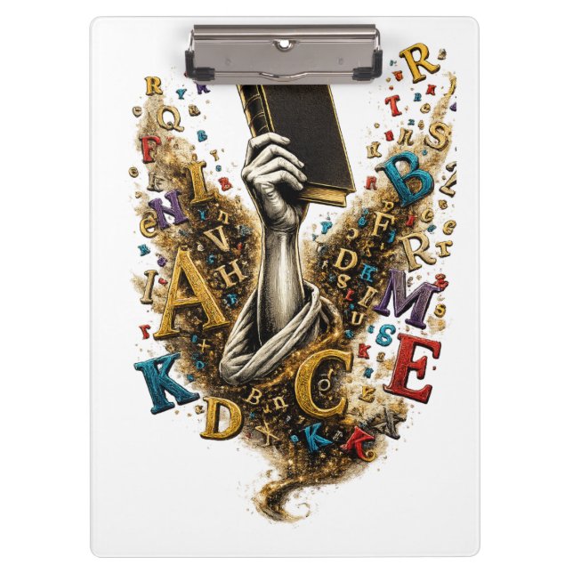 Artistic Reading & Alphabet Spiral Notebook). Clipboard (Front)