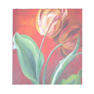 Artistic Red and Yellow Tulips Notepad