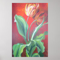 Artistic Red and Yellow Tulips