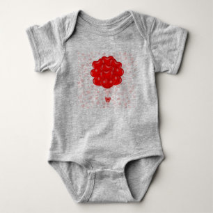 Artistic Red Floral Bloom Baby Bodysuit - Cute