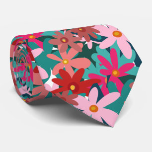 Artistic Red Flowers Tie – Nature‑Inspired Design