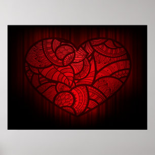 Artistic Red Heart Poster