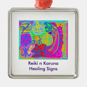 Artistic - Reiki Karuna Symbols Metal Tree Decoration