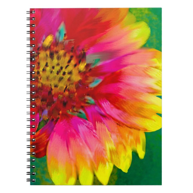 Artistic rendition of Indian Blanket flower Spiral Notebook (Front)