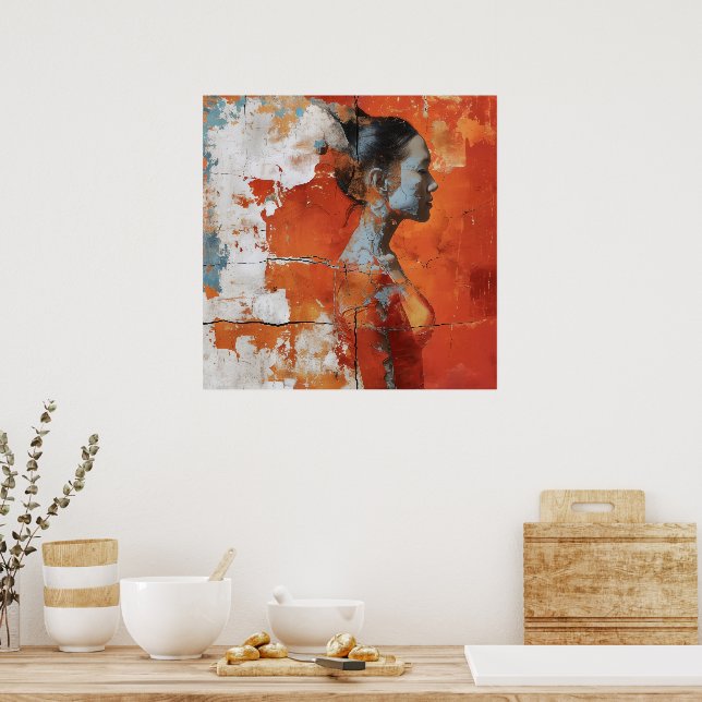 Artistic representation showing a woman in profile poster (Kitchen)