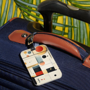 Artistic Retro Geometrics Luggage Tag