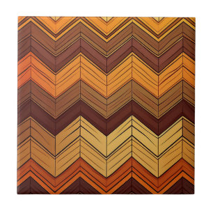 Artistic Retro Style Chevron  Tile