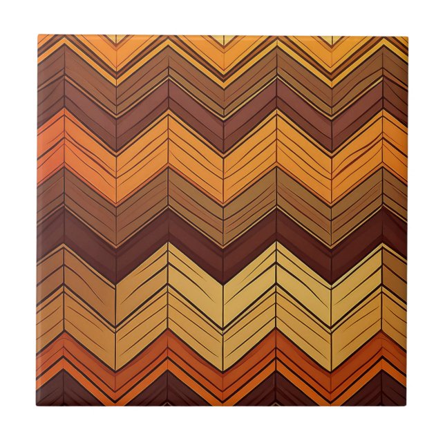 Artistic Retro Style Chevron  Tile (Front)