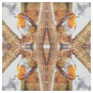 Artistic Robin Redbreast Perched Fabric