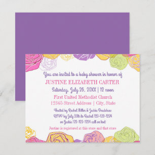 Artistic Roses - 4x5 Baby Shower Invitation