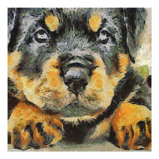 Artistic Rottweiler Puppy Portrait Photo Print