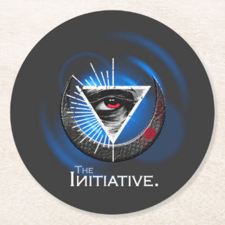 Artistic Round Coaster - Abstract Blue Swirl