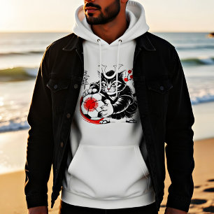 Artistic Samurai Cat Japan Soccer for Football fan Hoodie
