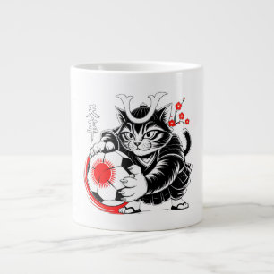 Artistic Samurai Cat soccer Gift for Coffee & Art  Large Coffee Mug