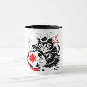Artistic Samurai Cat Soccer Gift for Coffee & Art Mug