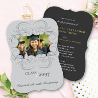 Artistic Scrolls Frame Photo Chic Graduation Party